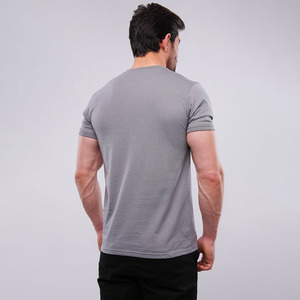 Camiseta Henley de Manga Corta Personalizada al por Mayor, 100% Algodón, Lisa, con Serigrafía, Cuello con Botones, para Hombre, 220g, Camiseta Henley Blanca - Product Image 2