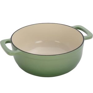Gradient Red 6QT Cast Iron Dutch Oven with Two Silicone Gloves Enamel Cooking Pot - Product Image 2