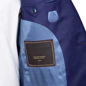 Men's Ink Blue Modernico <b>Suit</b> - Superfine 150s Wool Peak Lapel Sartorial <b>Suit</b> High-Volume Bespoke & Ready-to-Wear - Product Image 6