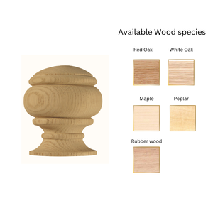 Traditional Eco-Friendly White Oak Ball Newel Cap Stair Parts for Staircase 1 Year Warranty From Whosale EFS Factory Viet Nam - Product Image 3
