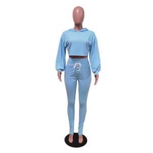 Conjunto de dos piezas de otoño invierno de muestra gratis, chándal de terciopelo, chándal de terciopelo polar tecnológico para mujer, traje de jogging bordado - Product Image 4