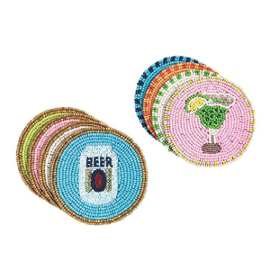 Juego de Posavasos Personalizables con Cuentas de Vidrio Ecológicas y Bordado de Frutas, Hechos a Mano, Contemporáneos, los Más Vendidos - Product Image 2