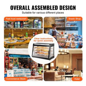 Scaldavivande Commerciale a 3 Livelli 1500W con Ripiani Regolabili e Temperatura 86-185°F per Mantenimento e Riscaldamento Alimenti - Product Image 6