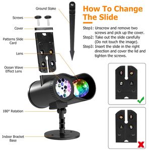 12 Patterns LED <b>Projector</b> <b>Lights</b> IP65 Waterproof Ocean Wave <b>Projector</b> <b>Light</b> Remote Control Timer for Christmas Halloween Parties - Product Image 4