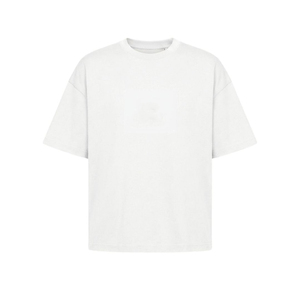 เสื้อยืดคอกลมแขนสั้นผู้ชายทรงโอเวอร์ไซส์ สีขาว ผ้าฝ้ายเนื้อนุ่ม สวมใส่สบาย ราคาประหยัด - Product Image 1