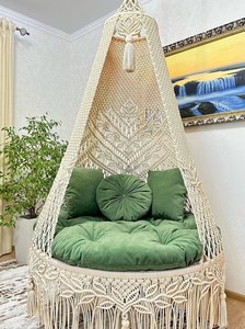 Macrame Swing, Macrame <b>Hanging</b> <b>Chair</b>, Macrame Patio Swing, Hammock Swing, Indoor <b>Chair</b>, Macrame Swing <b>Chair</b>, Hammock - Product Image 1