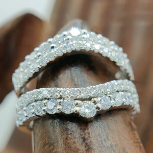 Anillo de compromiso solitario de oro fino de 18 quilates VVS Lab Grown Diamond Classic Eternity Wedding Band para fiestas de aniversario para - Product Image 6