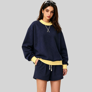 <b>Women's</b> Oversized Crew Neck <b>Sweatshirt</b> Solid Color Drop Shoulder <b>Long</b> Sleeve Casual Wear <b>Women</b> <b>Sweatshirt</b> - Product Image 3