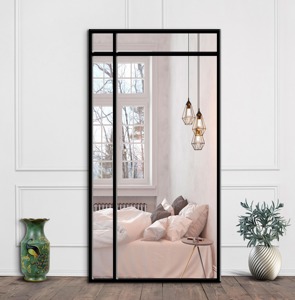 Premium Quality <b>Black</b> <b>Frame</b> Design Mirror Perfect for Office Malls and Modern Commercial Interior Decor Wholesale From India - Product Image 5