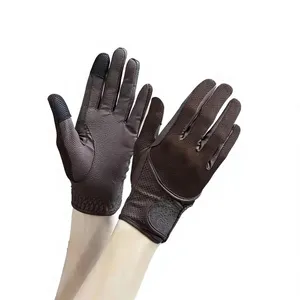 ถุงมือกอล์ฟหนัง PU สีน้ำตาลแบบเต็มนิ้ว หน้าจอสัมผัสได้ กันลื่น ระบายอากาศได้ดี ใช้ได้กับหน้าจอสัมผัส ถุงมือกีฬาสำหรับทุกเพศ - Product Image 4