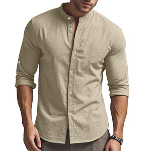 Chemise pour homme printemps-été, coupe slim, décontractée, style hawaïen, couleur unie, style basique, respirante, hauts polyvalents pour homme - Product Image 5