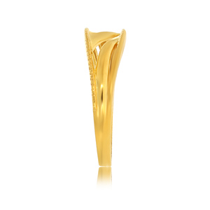Aurora Vine Crossover Leaf Gold Plated <b>Adjustable</b> <b>Ring</b> for Women Minimalist Nature Inspired Open Band Fashion Jewelry - Product Image 3