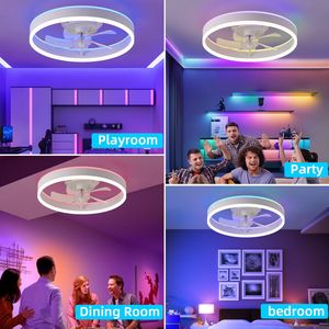 Ventilatore da Soffitto LED da 19,7 Pollici con Luci RGB, Sei Velocità Regolabili, Rotazione Positiva e Negativa, Tre Temperature - Product Image 6