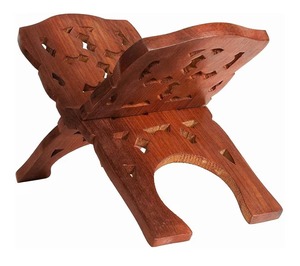GUNVANTI Handmade Portable <b>Folding</b> Quran Stand Carved Sheesham Wood Rehal Book Rack Religious Home Decoration Craft - Product Image 4