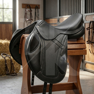 Silla de Montar de Doma de Cuero Genuino Hecha a Mano de Alta Calidad para Salto de Contacto Cercano, Productos Ingleses para Carreras de Caballos de la India - Product Image 4