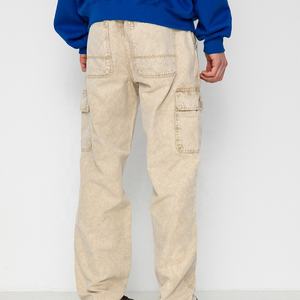 Pantalones cargo de lavado ácido de alta calidad para hombres con utilidad multibolsillo de tela transpirable y opciones de bordado personalizado - Product Image 4