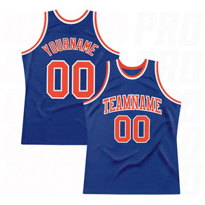 Camiseta de Baloncesto Retro Personalizada, Color Naranja Real y Blanco, Auténtica, Sin Logotipo, Uniforme de Baloncesto Vintage Sublimado Premium, Transpirable - Product Image 1