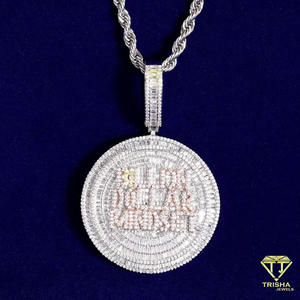 Custom Billion Dollar Pendant for Men with Hand Set Moissanite Diamonds and 925 Silver Hip Hop Jewelry - Product Image 3