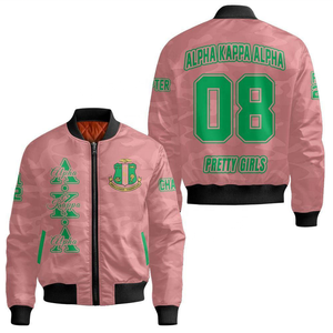 Custom Alpha <b>Pink</b> Bomber <b>Jacket</b> Green Greek Letters Crest Design Unisex Casual Zipper Front <b>Jacket</b> Fashion Streetwear Custom - Product Image 6