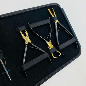 Kit d'outils professionnels pour extensions de cheveux avec pince multifonctionnelle, ouvre-microperles et pince à maillons, logo noir et or - Product Image 4