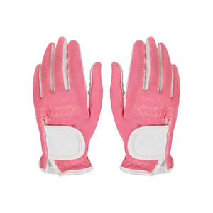 Pink Breathable Mesh Golf <b>Gloves</b> for Women Full Finger Sports <b>Glove</b> Pull On Design - Product Image 1