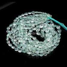 Chaîne de perles ovales facettées en aquamarine naturelle • Pierres précieuses brutes taillées avec précision de 4,5 x 6 mm • 16 pouces pour la fabrication de bijoux fins en gros - Product Image 6