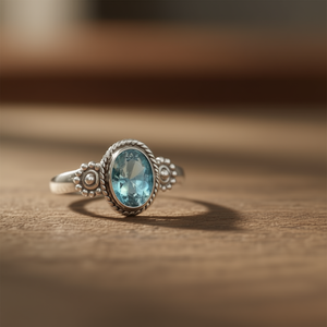 Bague de mode en topaze bleue, poids 3,0 grammes - Product Image 3