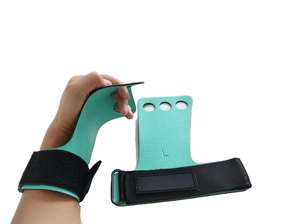 Guantes de Cuero con 3 Orificios para Dedos para Levantamiento de Pesas, Entrenamiento Físico, Gimnasia, Agarre para Dominadas, Almohadillas de Agarre de Cuero para Gimnasio - Product Image 3