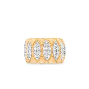 3Ct Dome <b>Statement</b> <b>Ring</b> Wholesale 14k 18k Solid Gold Round Cut Diamond Chunky Puffy Cocktail Fluted Thick Cocktail Fine Jewelry - Product Image 5