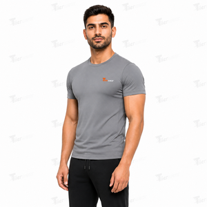 Chemises de compression à manches courtes pour hommes, tissu jersey respirant et écologique, séchage rapide, col rond, entraînement sportif - Product Image 2