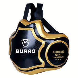 Protège-corps en cuir PU pour entraîneur de Muay Thai – Bouclier corporel pour entraînement de boxe et de kickboxing – Logo personnalisé OEM disponible - Product Image 2