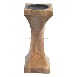 Venta al por mayor de lujo personalizado hecho a mano de madera de mango candelabro pilar para el hogar adornos navideños - Product Image 1