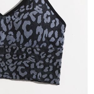Top Deportivo Sin Costuras con Estampado de Leopardo para Mujer, Top Corto, Elástico, para Yoga, Fitness, Gimnasio, Bralette Acolchado, Ropa Deportiva - Product Image 4
