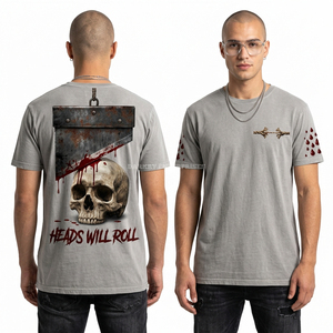 เสื้อยืดลายกราฟิกกะโหลกอันตรายจากของเสียพิษสีส้มแบบกำหนดเองสำหรับผู้ชาย 220GSM เสื้อผ้าสตรีทแวร์ ผู้ผลิตเสื้อยืด ขายส่ง ดรอปชิปปิ้ง - Product Image 3