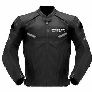 Blouson de moto unisexe pour la course avec protections, design imprimé, imperméable et coupe-vent en cuir Cordura - Product Image 1