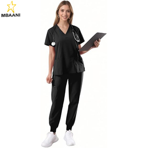 <b>Scrubs</b> for Women <b>Set</b> - V-Neck <b>Scrub</b> Top & Jogger Pants with 9 Pockets, Stretch Comfortable Medical Uniform - Product Image 1