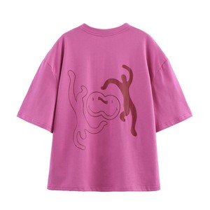 Women's Smile And <b>Repeat</b> Statement T-Shirt 2026 Deep Pink Oversized Fit Dark Red Text Graphic Casual Streetwear Tee HD - Product Image 3