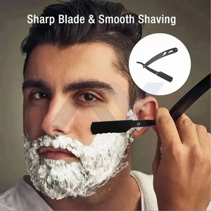 Professional Stainless Steel <b>Swing</b> Lock Straight Edge Barber Razor Classic Shavette Mens Shaving Barbershop Use Custom Logo - Product Image 4