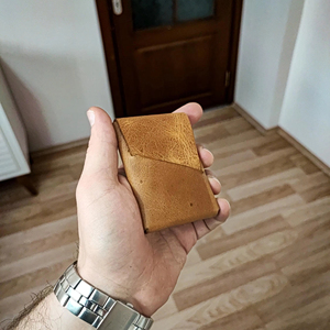 High Quality Heavy Duty Stitchless Leather Wallet Button Minimalist Seamless Design <b>Slim</b> Credit <b>Card</b> Case Custom Logo LSSW-0030 - Product Image 1