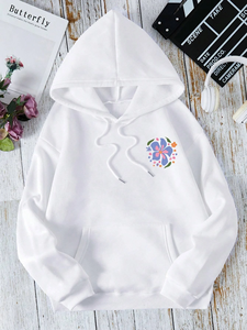 เสื้อฮู้ดดี้สีชมพู ผ้าฝ้าย 100% ระบายอากาศได้ดี ทรงโอเวอร์ไซส์ ดีไซน์ตัวอักษรด้านหลัง ไซส์พลัส สำหรับผู้หญิง สไตล์ลำลอง สตรีทแวร์ เหมาะสำหรับฤดูหนาว - Product Image 3