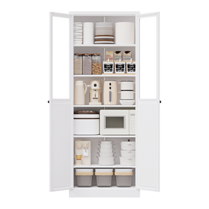 Armadio da Cucina in Metallo Resistente da 72 Pollici con Ripiani Alti Regolabili, Montaggio Senza Attrezzi, Organizzatore Pratico per lo Stoccaggio - Product Image 5