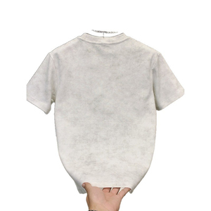 T-shirt à manches courtes pour homme, style chinois, tendance rayée, broderie, décontracté, polyvalent, livraison directe en une seule pièce - Product Image 2