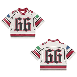 Camisetas de Moda Personalizadas Estilo Retro Americano para Fanáticos del Fútbol Americano, Camisetas Cortas de Malla de Alta Calidad - Product Image 1