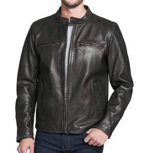 แจ็คเก็ตหนังสีดำแบบกำหนดโลโก้เองได้สำหรับผู้ชาย แจ็คเก็ตหนังผู้ชายคุณภาพสูงสำหรับฤดูหนาว  รับผลิตตามสั่ง - Product Image 1