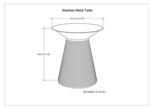 Mesa de centro moderna de metal industrial con base cónica para muebles de sala de estar - Product Image 4