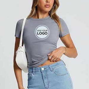 Camiseta de Manga Corta Holgada y Transpirable para Yoga y Gimnasio, Camisetas Básicas de Algodón Ecológico con Estampado - Product Image 2