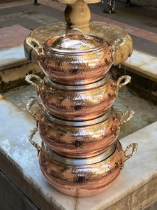 Olla de Cobre Redonda con Tapa, Asas de Aleación de Zinc, Diseño Vintage, Utensilios de Cocina Metálicos Duraderos - Product Image 4