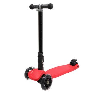 Monopattino Pieghevole a Tre Ruote Rosso per Bambini dai 3 Anni in Su, per Allenamento Sportivo e Uso Esterno, in Plastica Leggera e Acciaio, con Ruote in PU - Product Image 1