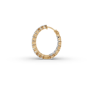 Boucles d'oreilles créoles ovales de luxe serties de diamants ronds de 3,00 carats, design de créateur - Product Image 3