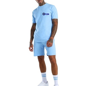 2025 dernier nouveau Style à la mode conception personnalisée de haute qualité grande taille hommes T-shirts et Shorts Gym plaine surdimensionné ensemble de shorts - Product Image 1
